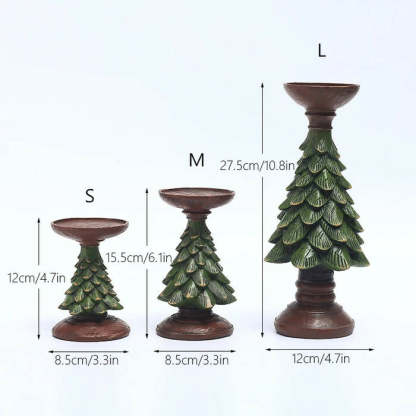 Home Figurines Christmas Tree Candle Stand Holder Decor