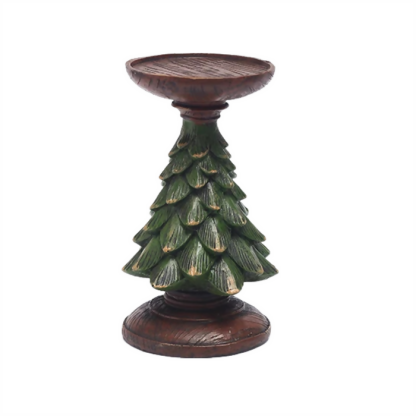 Home Figurines Christmas Tree Candle Stand Holder Decor