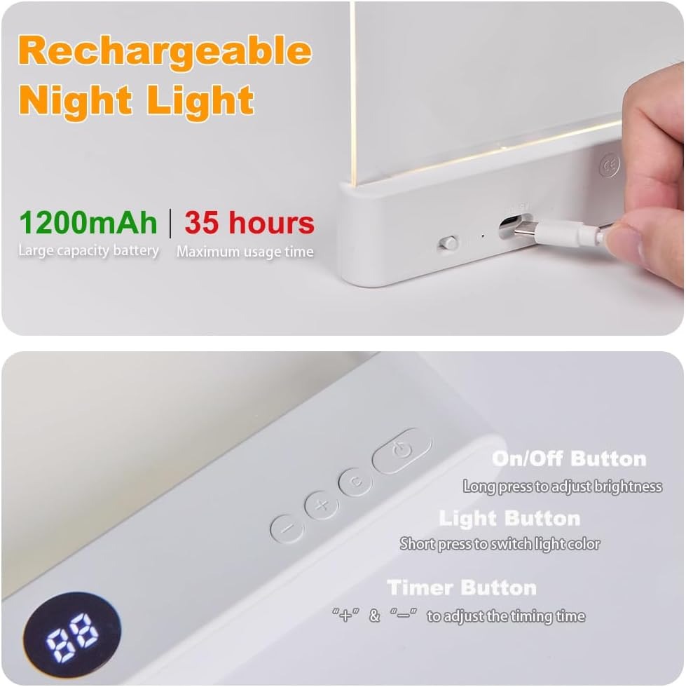  Rechargeable Clear LED Flat Reading Light
