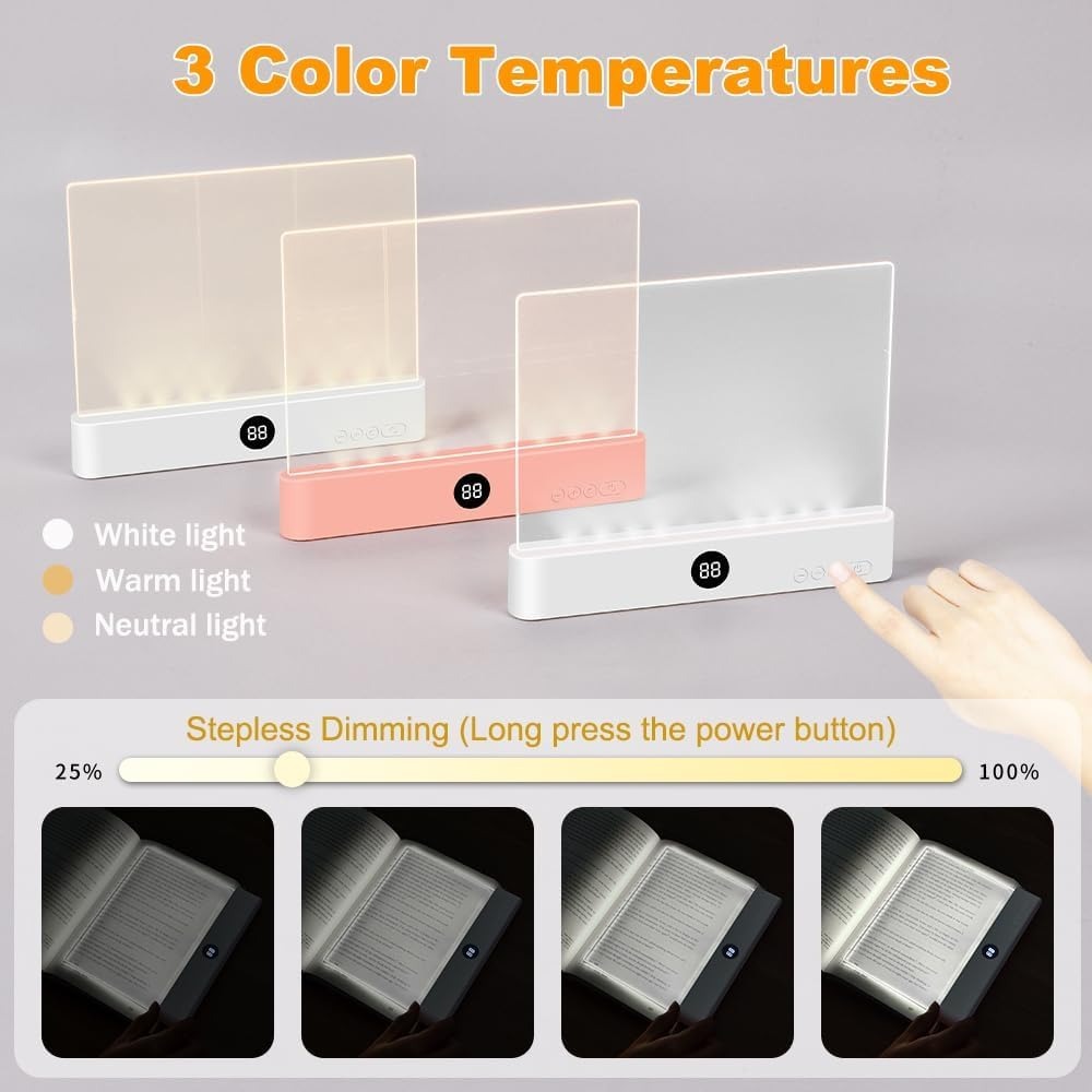  Rechargeable Clear LED Flat Reading Light