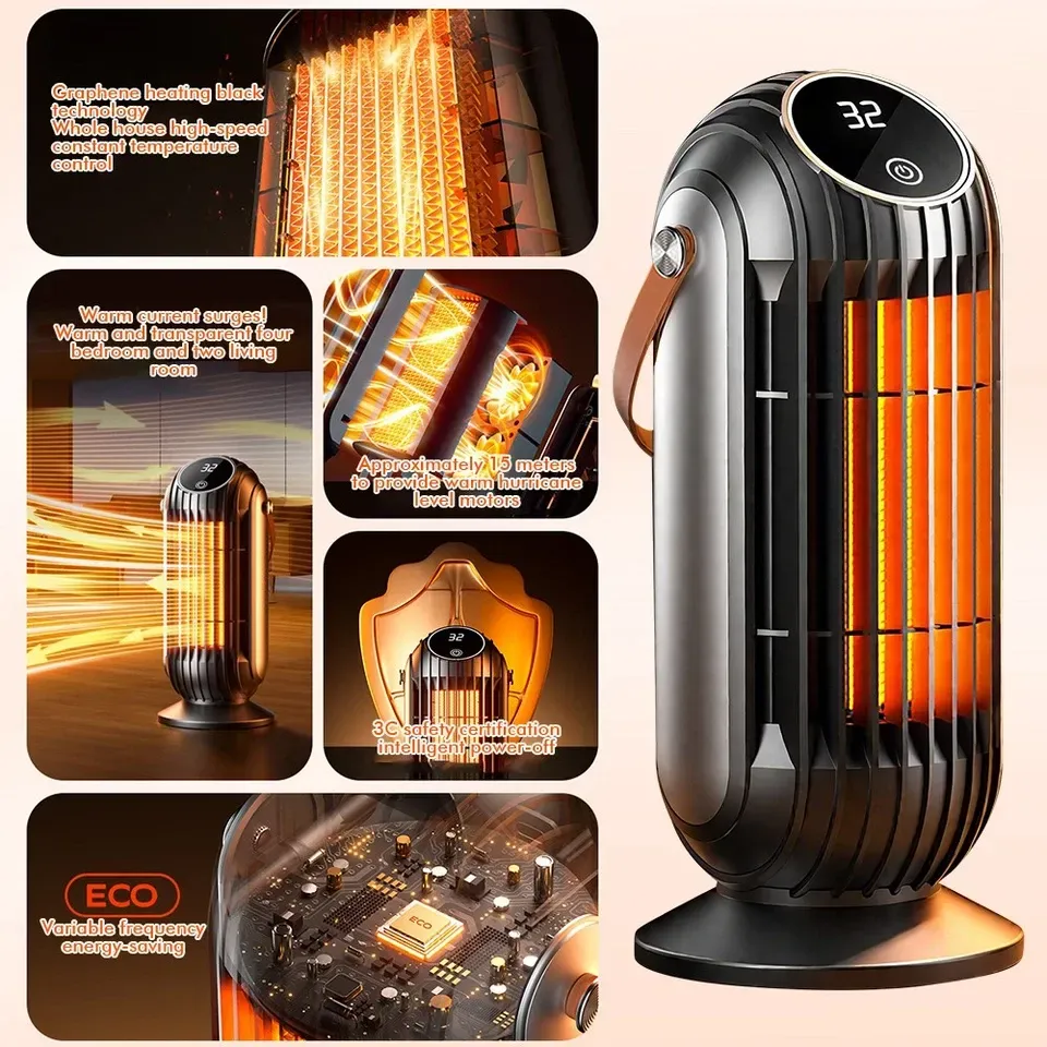 Smart Ceramic Heater with Remote – Fast, Quiet & Adjustable