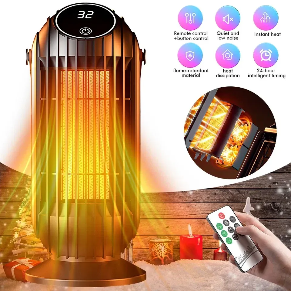 Smart Ceramic Heater with Remote – Fast, Quiet & Adjustable