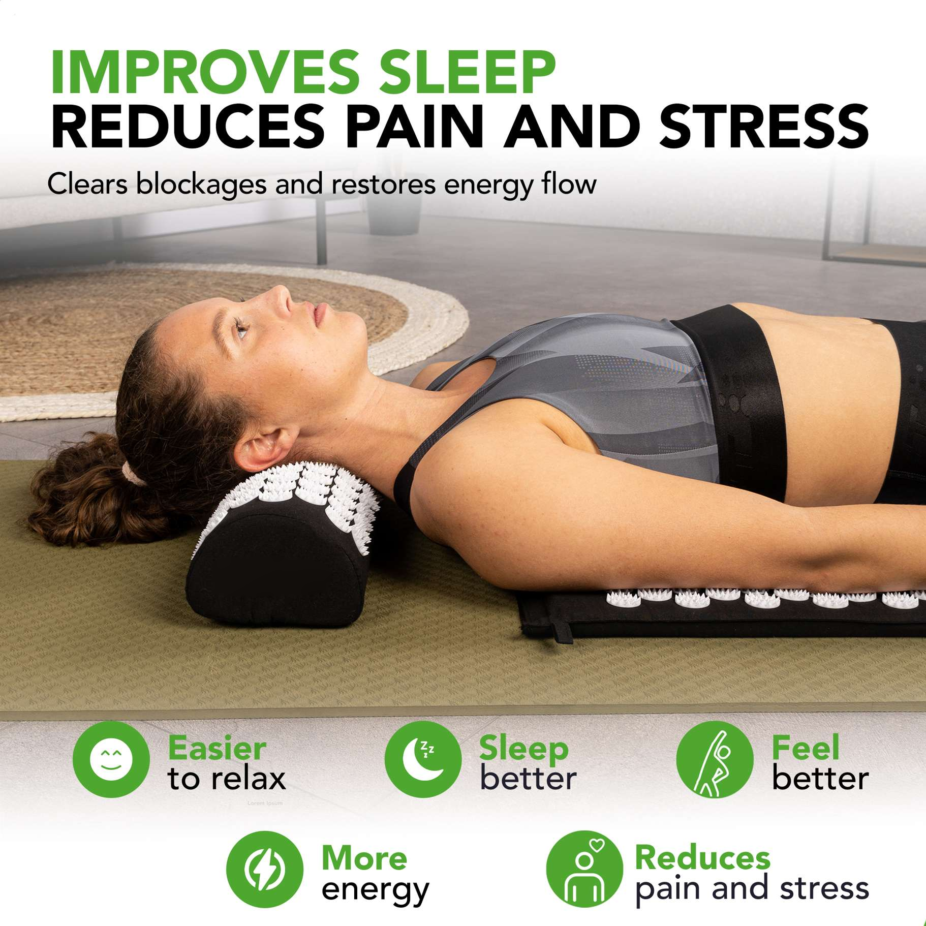 Acupressure Mat and Pillow Set
