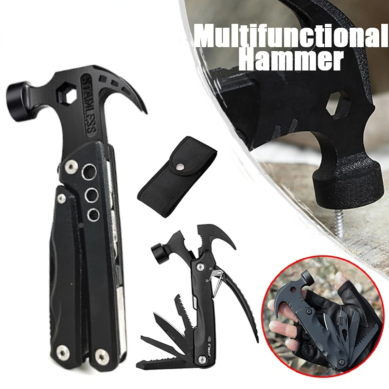 Portable MultiTool With Hammer, Screwdrivers, Nail Puller