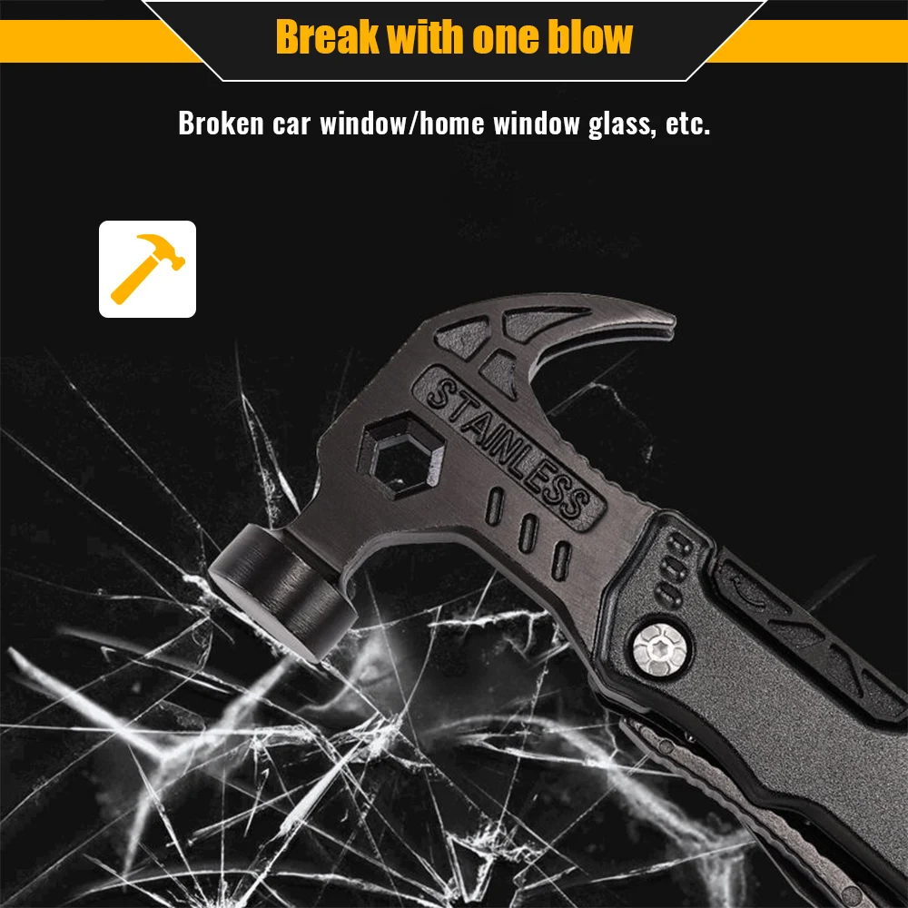 Portable MultiTool With Hammer, Screwdrivers, Nail Puller
