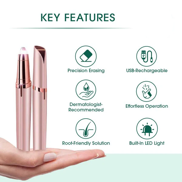USB Electric Eyebrow Shaver Steel Painless Mini Shape Eyebrow Grooming Facial Hair Removal Mini Epilator