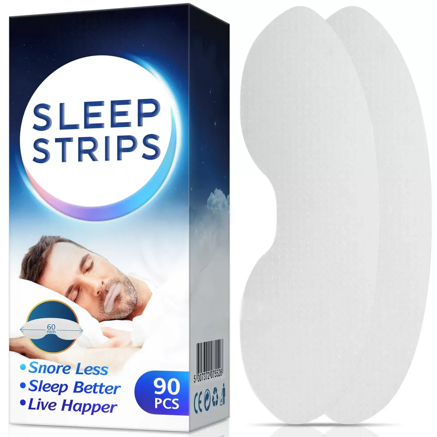 90 Pcs Mouth Tape Sleep Strip for Anti-snoring Mouth Breathing Tape To Improve Sleep Mouth Stickers for Snoring Lip Patch
