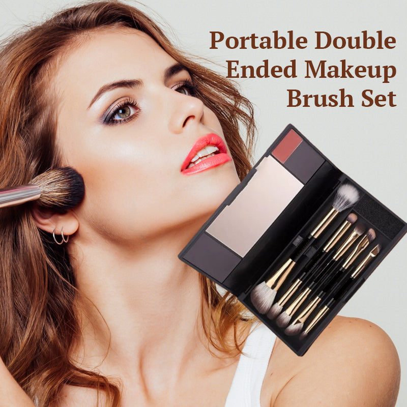 Portable Double-Ended Makeup Brush Set