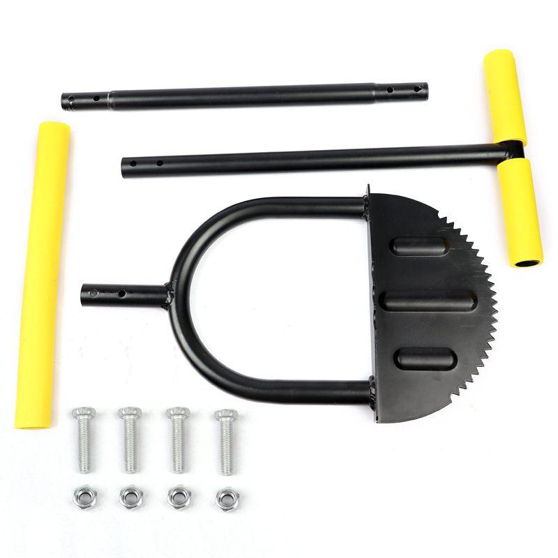 Garden Edger Half Moon Saw-Tooth Hand Edger Manual Lawn Step Edger with Long Handle Landscaping Tool Garden Edger for Driveway