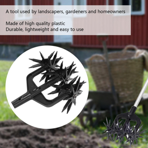Premium Rotary Hand Cultivator Tool Manual Lawn Scarifier For Garden