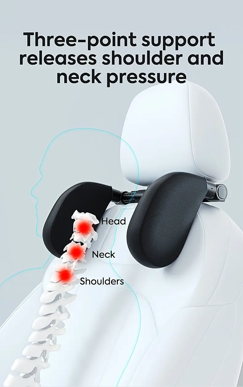 car headrest car neck support pillow four seasons universal side rest sleeping pillow car memory cotton interior supplies details 2