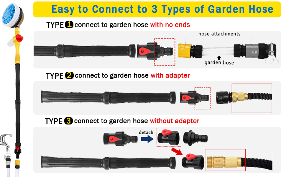 car wash brush rotaing car wash mop exterior car cleaning brush with long handle