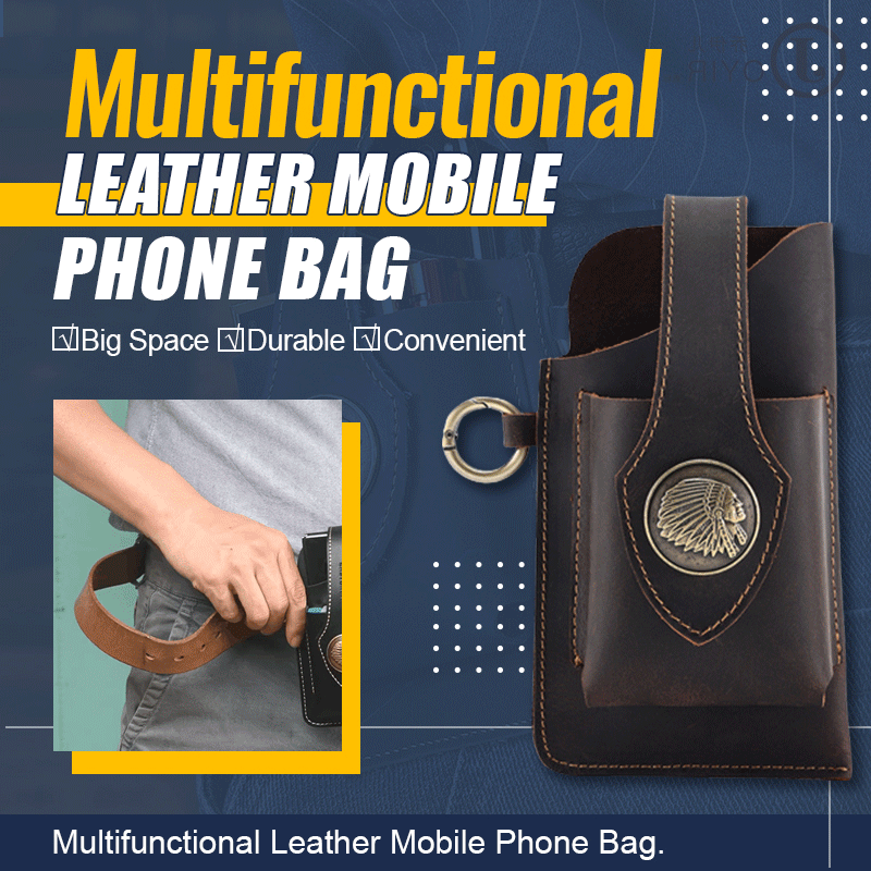 40% OFF- Multifunctional Leather Mobile Phone Bag