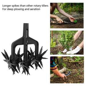 Premium Rotary Hand Cultivator Tool Manual Lawn Scarifier For Garden
