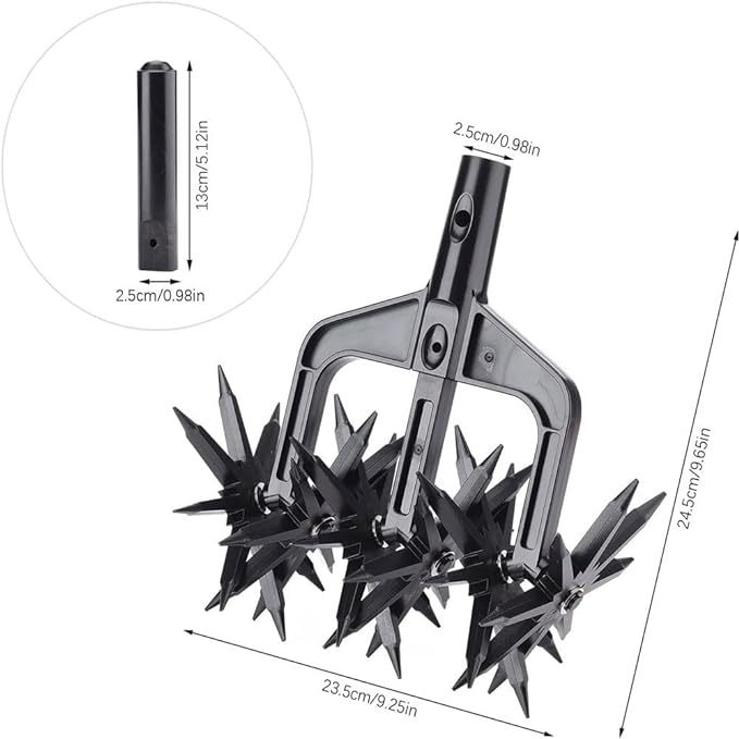 Premium Rotary Hand Cultivator Tool Manual Lawn Scarifier For Garden
