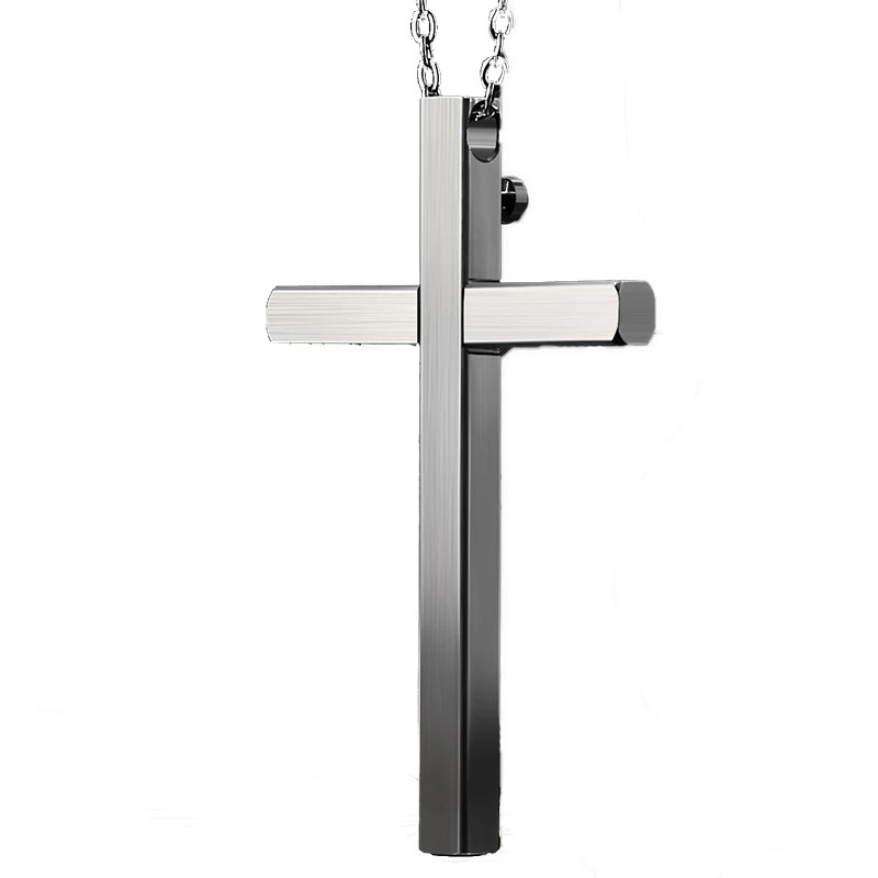 ✨Cross self-defense necklace ✝️stainless steel retractable toothpick reusable💥