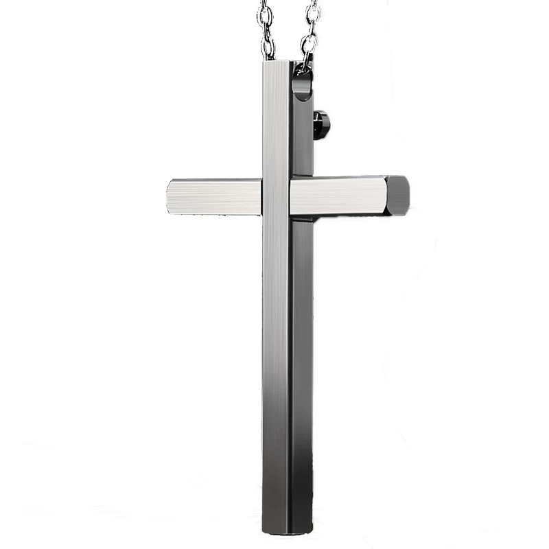 ✨Cross self-defense necklace ✝️stainless steel retractable toothpick reusable💥