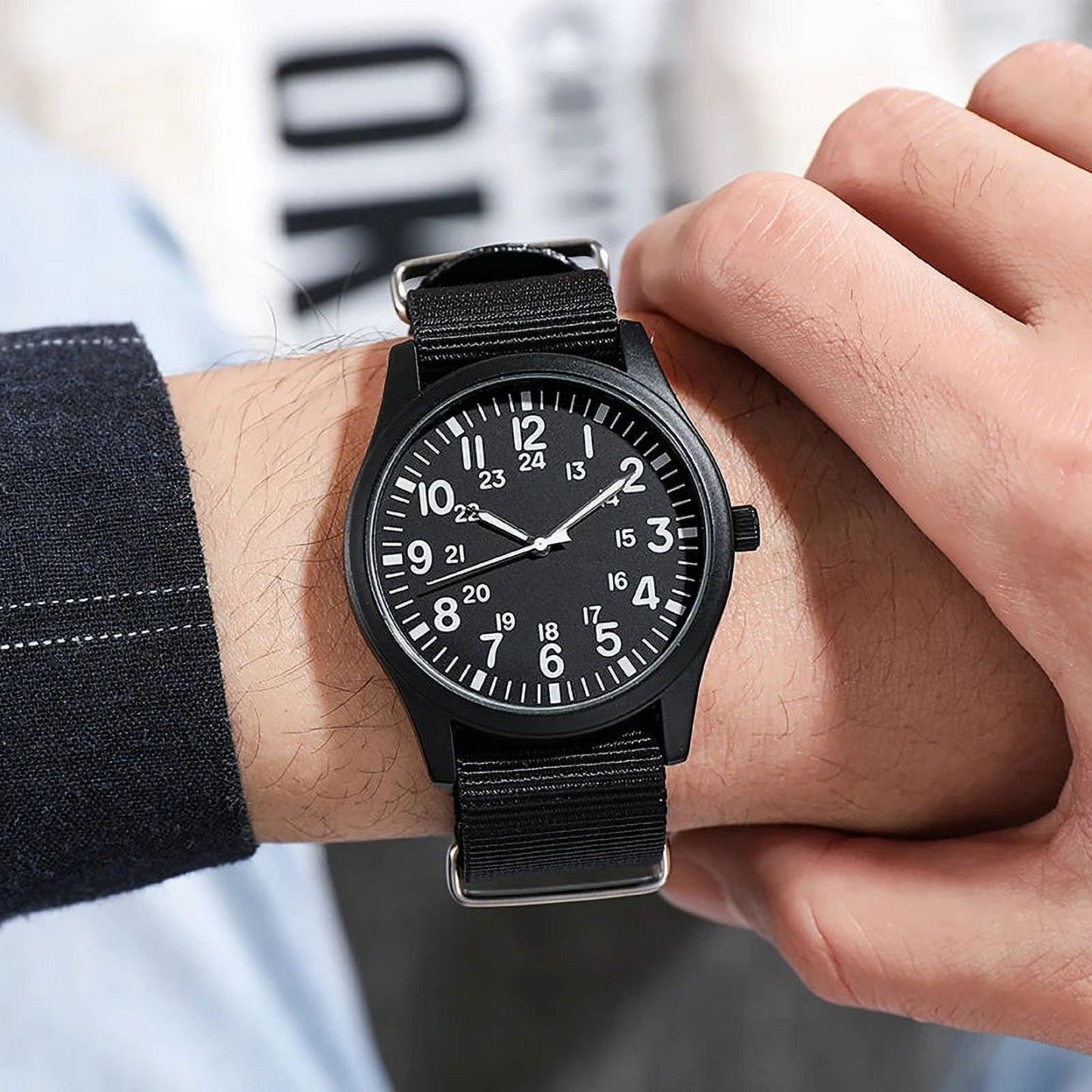 RECON GS2 Slimline Stainless Steel Military Watch with NATO Band