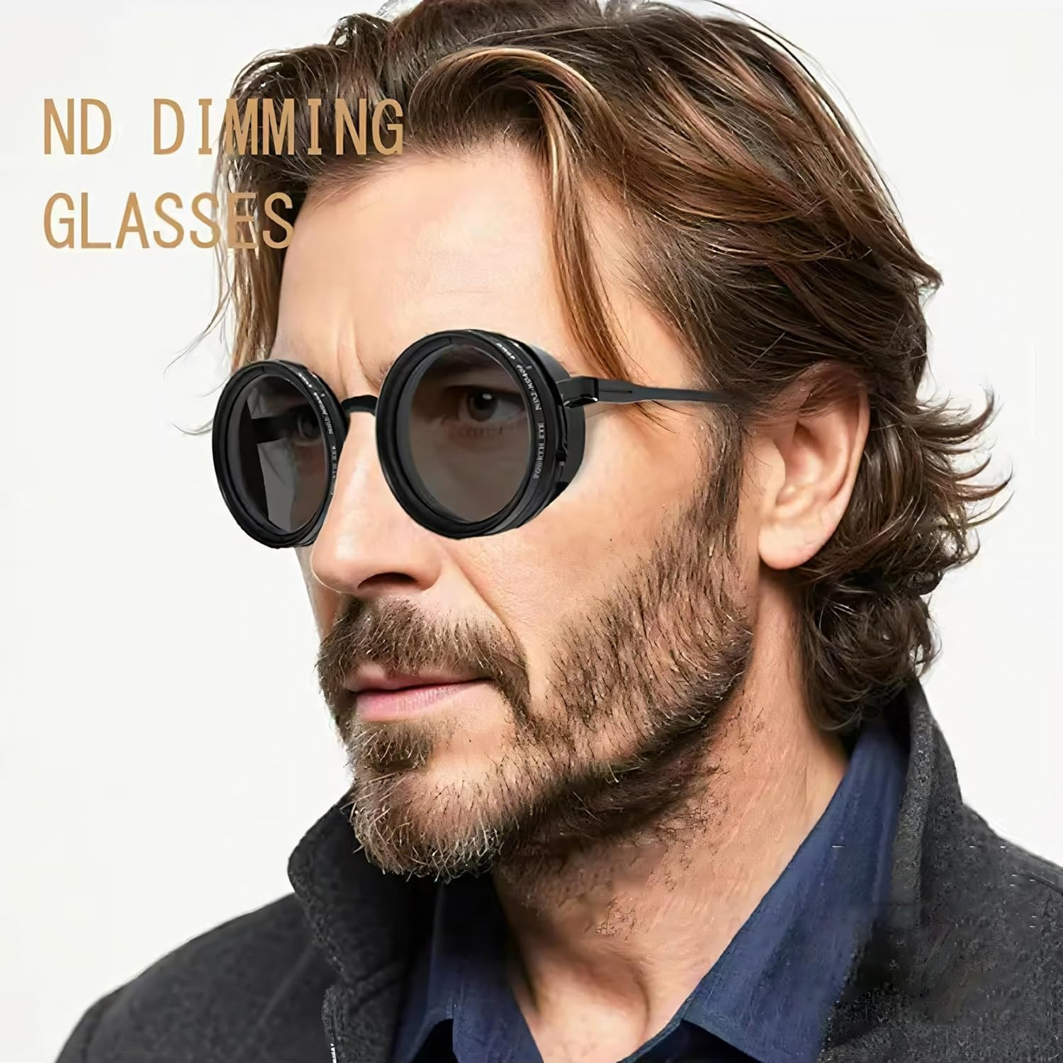 Dimmable ND Dimming Sunglasses, Fishing, Welding, Outdoor, Motorcycle Retro Sunglasses