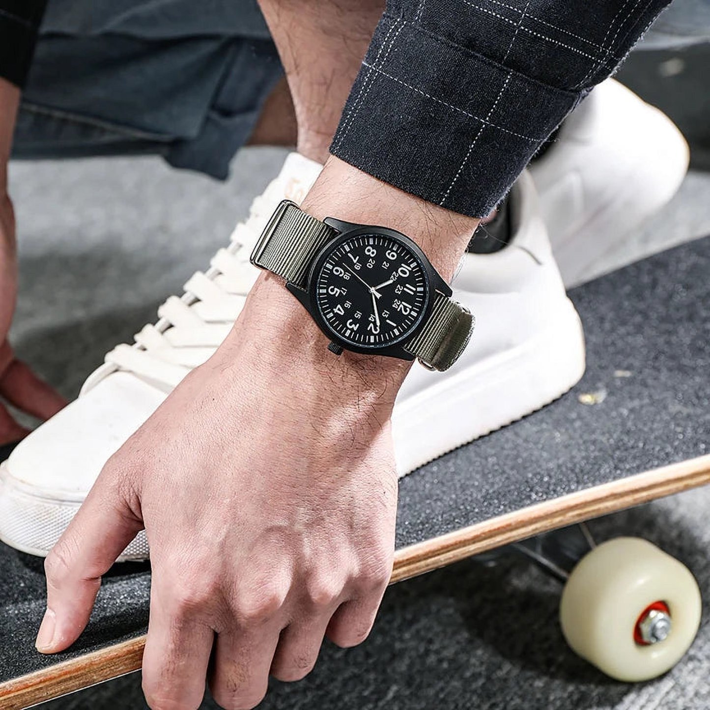 RECON GS2 Slimline Stainless Steel Military Watch with NATO Band