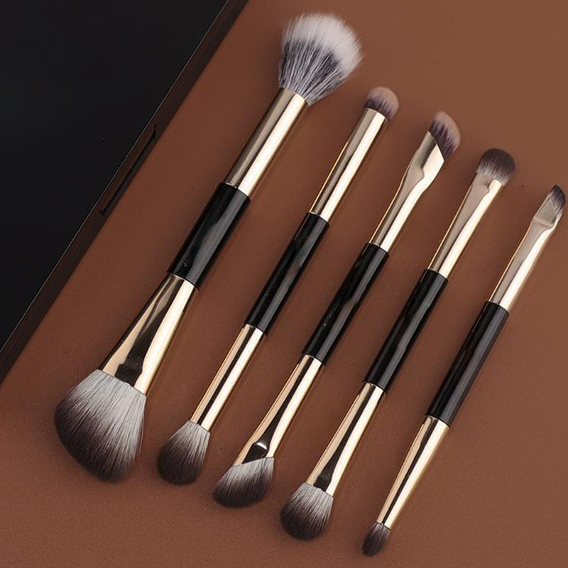 Portable Double-Ended Makeup Brush Set