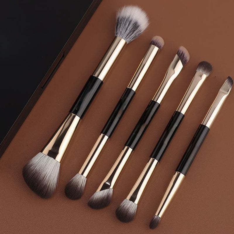 Portable Double-Ended Makeup Brush Set