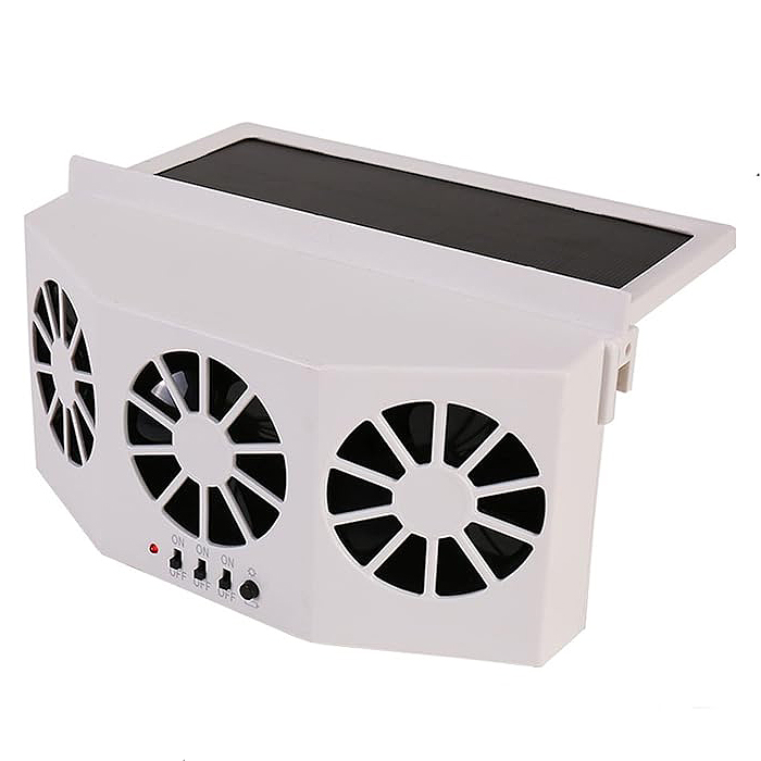 Car Cooling Fan Solar Powered Cooler Auto Window Air Vent Ventilation Exhaust