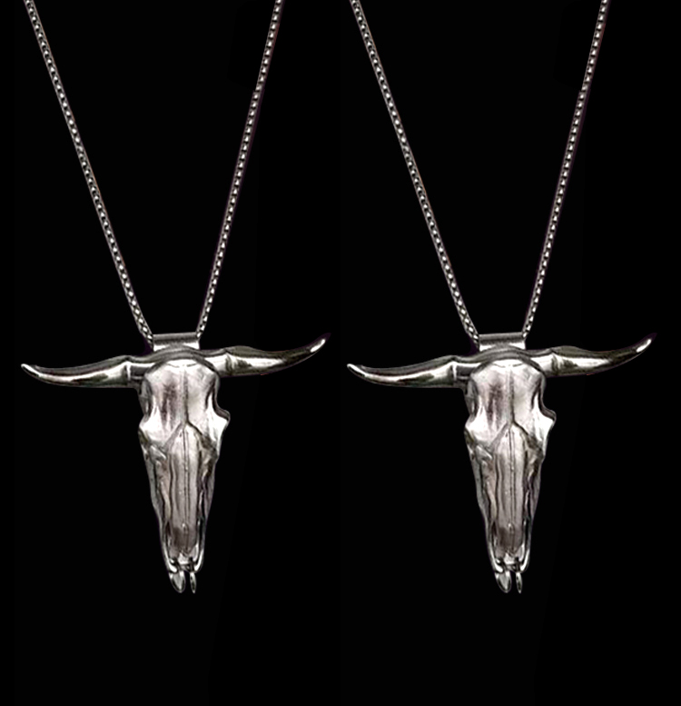  🔥Bull Head Pendant Necklace🔥Self-Defense Knife Necklace 📦🔪 Unpacking Tool 
