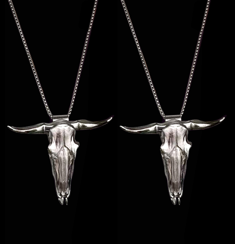  🔥Bull Head Pendant Necklace🔥Self-Defense Knife Necklace 📦🔪 Unpacking Tool 