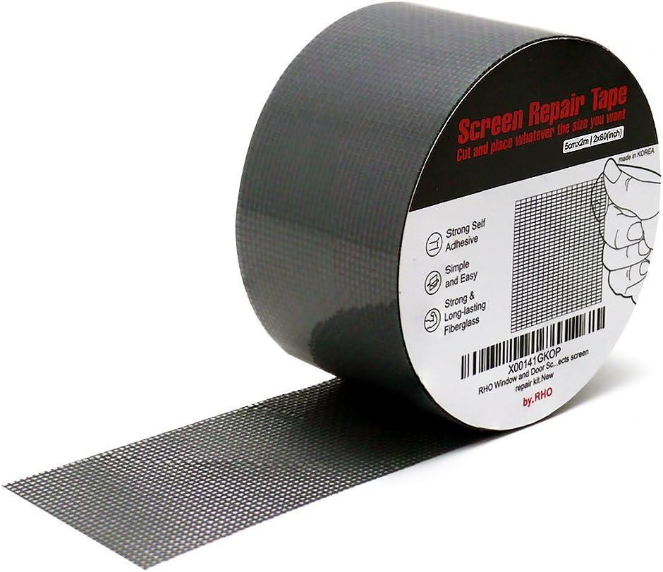 by.RHO Window Screen Repair Kit Tape (Black, 2" x 15FT) for Window Scr