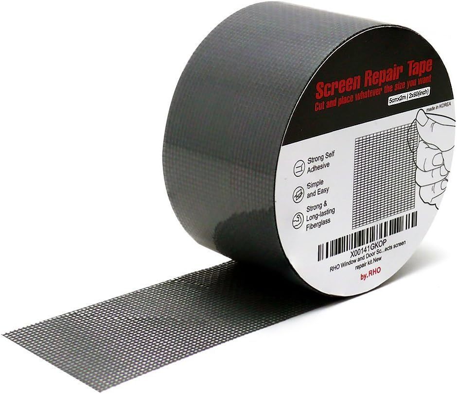 by.RHO Window Screen Repair Kit Tape (Black, 2" x 15FT) for Window Scr