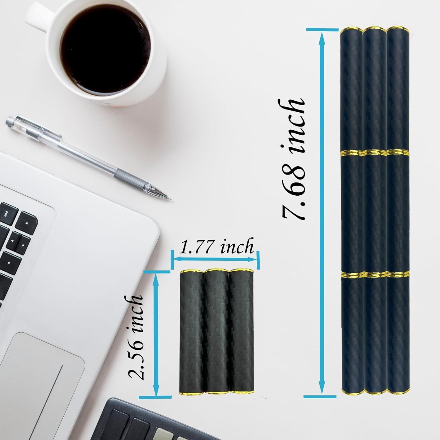 Black Magnetic Sticks Fidget Toys for Fidgeter, 8 Inch Long Magnetic Fidget Cylinder, Creative Three Cylinder Magnet Fidget Toys, ADHD Fidget Toys for School, Stress Relief Spinning Pen Skill Toy