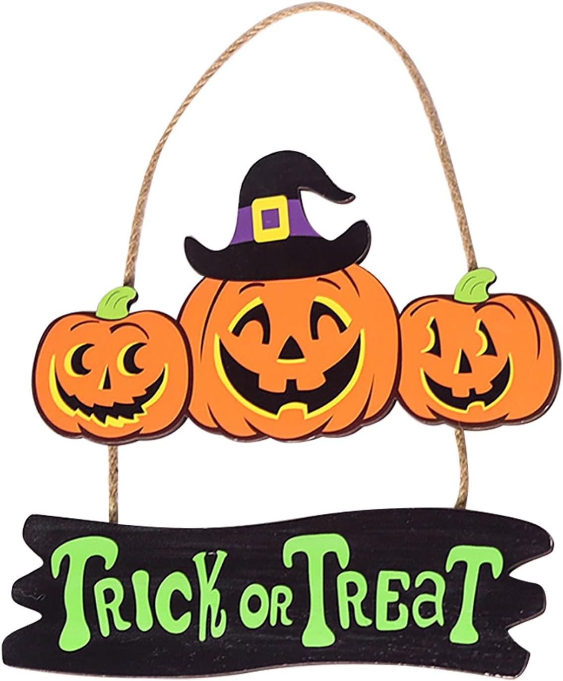 Trick Or Treaters Welcome Sign, Boo Sign Hanging Wall Plaque Signs, Sign for Front Door Keep Out Halloween Sign Halloween Signs for Door Lawn Garden Front Porch