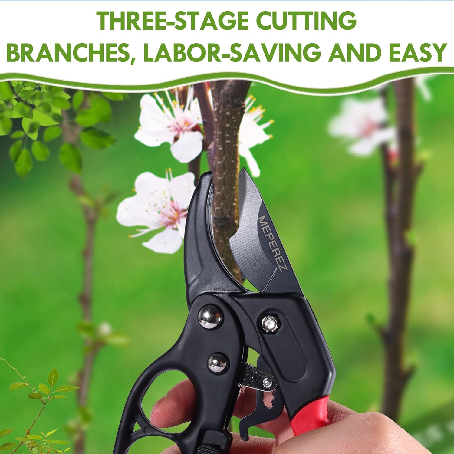 MEPEREZ premium Germany garden clippers, work 3 times easier, arthritis weak hand snips