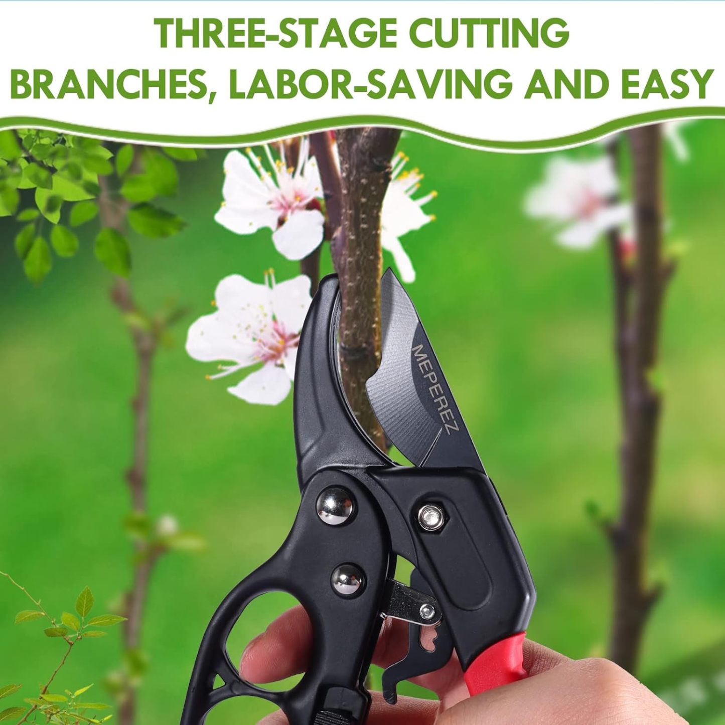 MEPEREZ premium Germany garden clippers, work 3 times easier, arthritis weak hand snips
