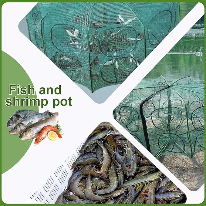 Auto-Foldable Strengthened Fishing Trap Net