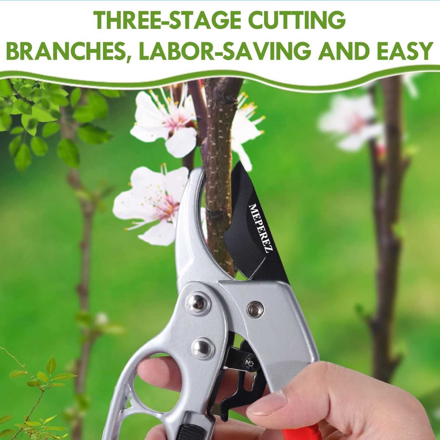 MEPEREZ premium Germany garden clippers, work 3 times easier, arthritis weak hand snips