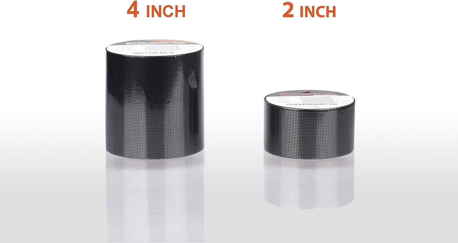 by.RHO Window Screen Repair Kit Tape (Black, 2" x 15FT) for Window Screen and Screen Door Tears Holes 3-Layer Strong Adhesive & Waterproof Tape Fiberglass Covering mesh