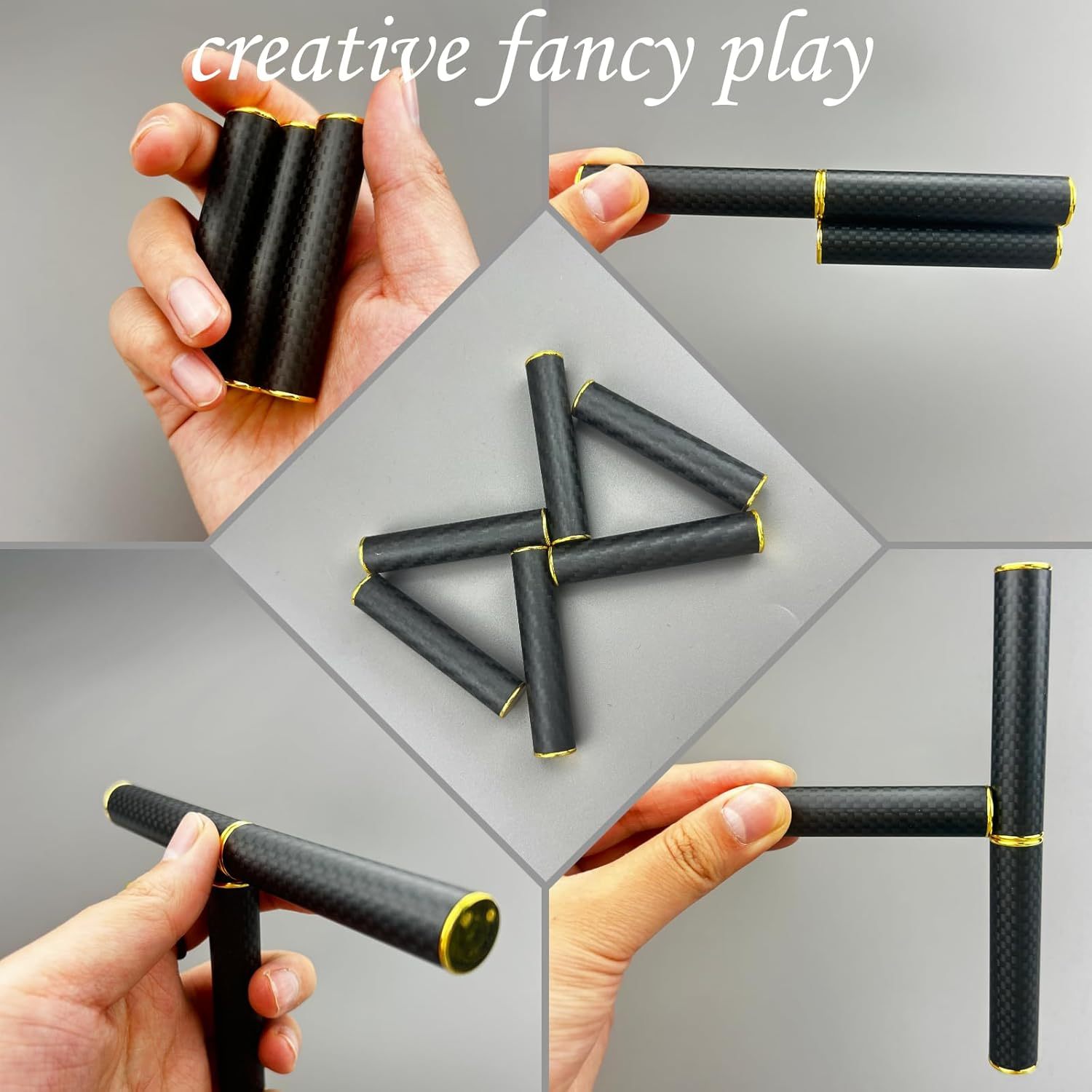 Black Magnetic Sticks Fidget Toys for Fidgeter, 8 Inch Long Magnetic Fidget Cylinder, Creative Three Cylinder Magnet Fidget Toys, ADHD Fidget Toys for School, Stress Relief Spinning Pen Skill Toy