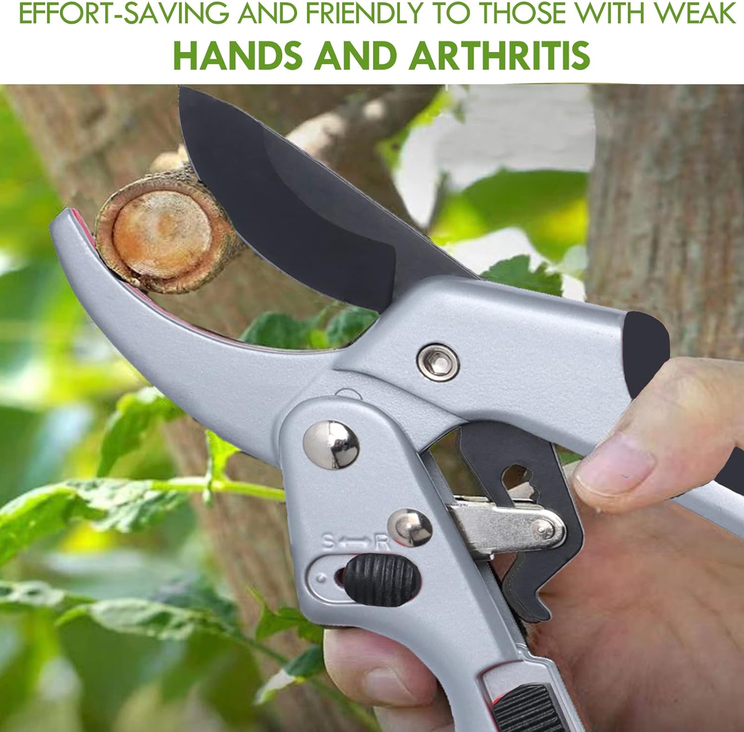 MEPEREZ premium Germany garden clippers, work 3 times easier, arthritis weak hand snips