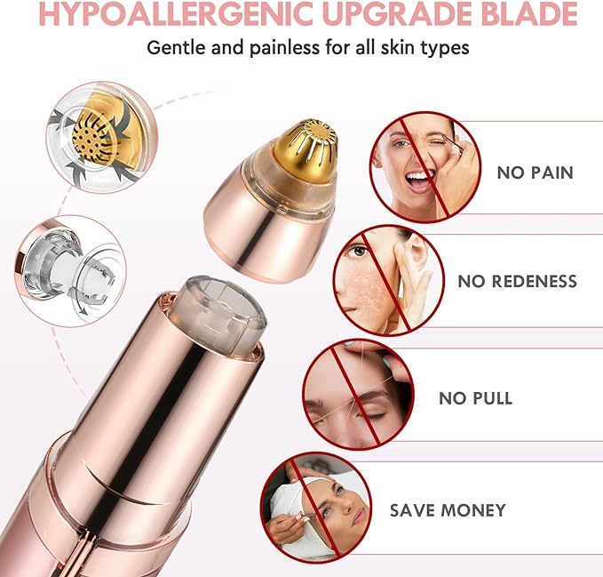 USB Electric Eyebrow Shaver Steel Painless Mini Shape Eyebrow Grooming Facial Hair Removal Mini Epilator