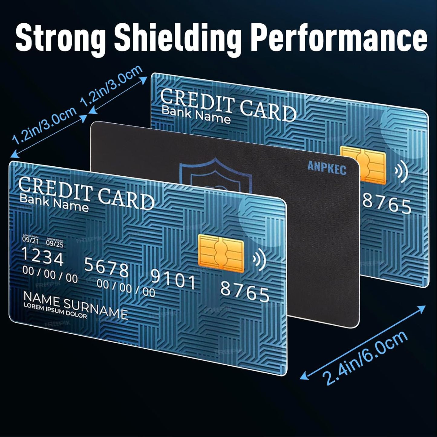 RFID Blocking Card, One Card Protects Entire Wallet Purse, NFC Contactless Bank Debit Credit Card Protector ID ATM Guard Card Blocker–(Black)