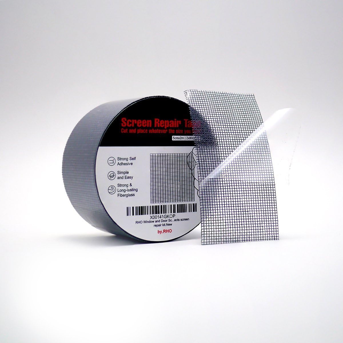 by.RHO Window Screen Repair Kit Tape (Black, 2" x 15FT) for Window Screen and Screen Door Tears Holes 3-Layer Strong Adhesive & Waterproof Tape Fiberglass Covering mesh