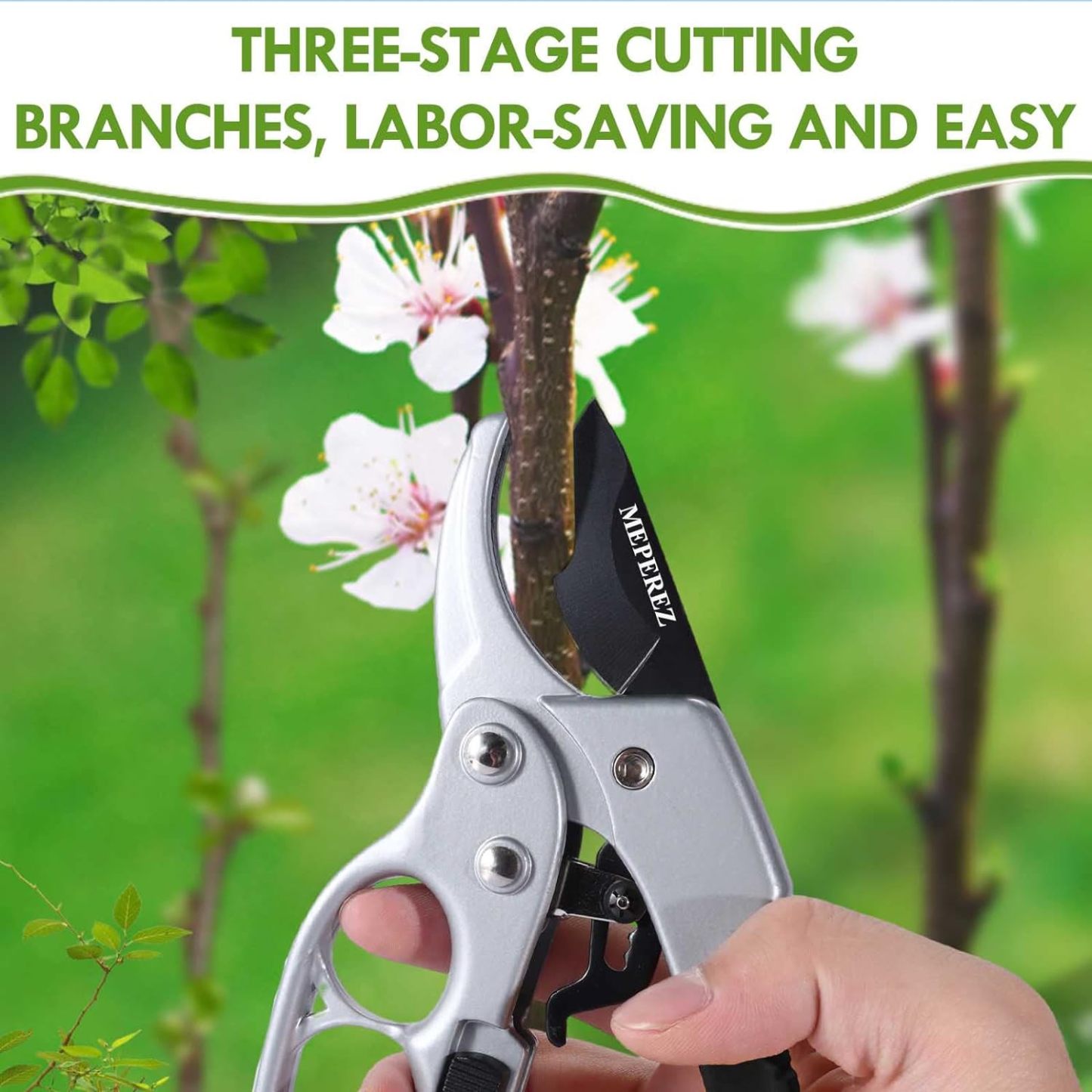 MEPEREZ premium Germany garden clippers, work 3 times easier, arthritis weak hand snips