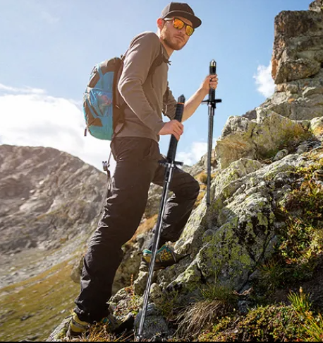 Portable telescopic trekking pole