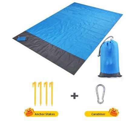 2x2.1m Waterproof Pocket Beach Blanket Folding Camping Mat Mattress Portable Lightweight Mat Outdoor Picnic Mat Sand Beach Mat