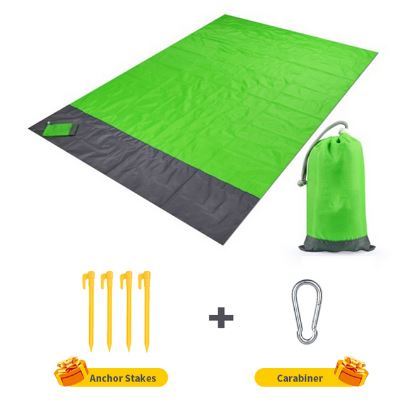 2x2.1m Waterproof Pocket Beach Blanket Folding Camping Mat Mattress Portable Lightweight Mat Outdoor Picnic Mat Sand Beach Mat