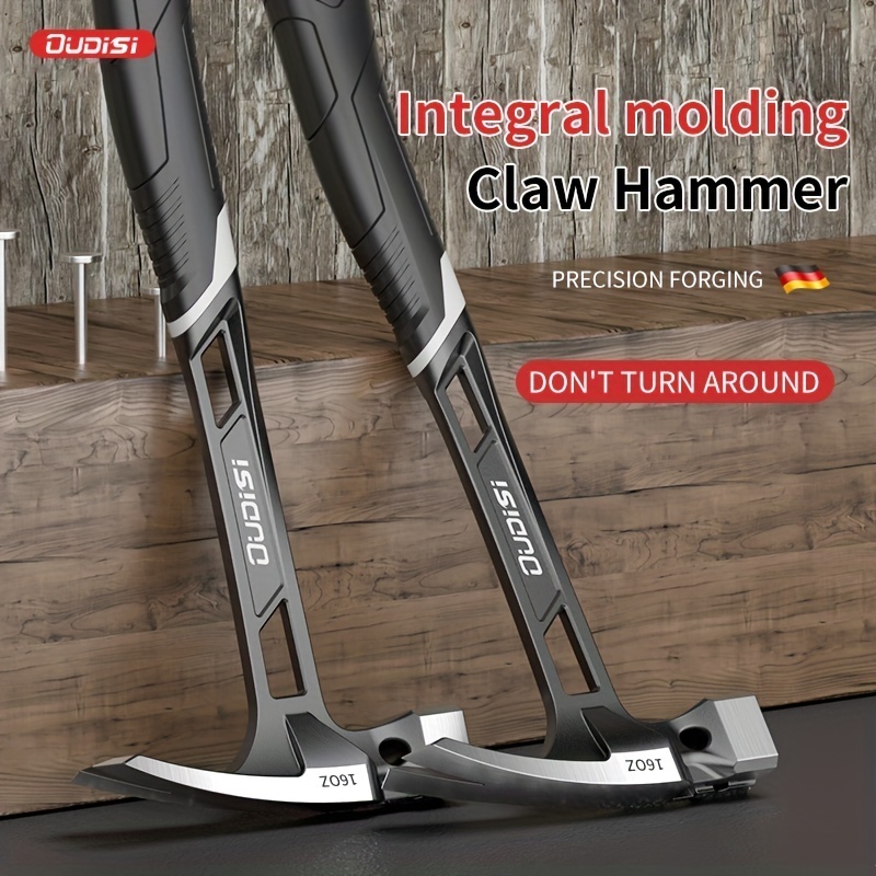 1pc Claw Hammer, Professional Woodworking Joinery Home Carpentry Hand Hammer, Integrated Seismic Handle, Nail Hammer, Non-Slip Multifunctional Handle Hammer