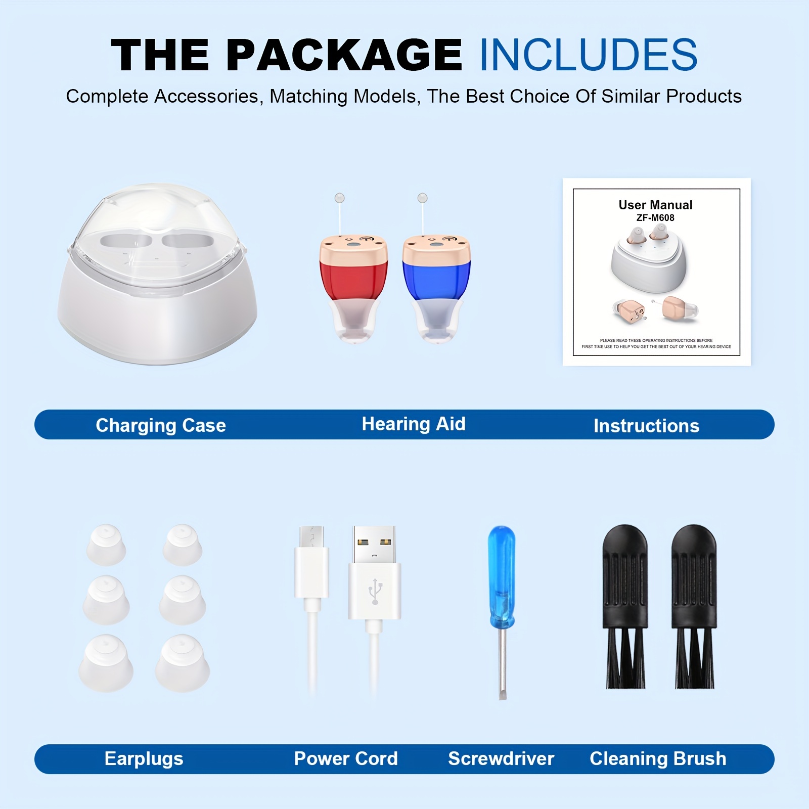 Mini Hearing Aids For Seniors Rechargeable With Noise Cancelling,Hearing Aids For Adults, Digital Hearing Amplifier For Hearing Loss, Invisible Hearing Aid, Hearing Devices Assist