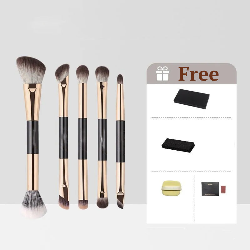 Portable Double-Ended Makeup Brush Set